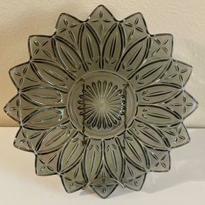 Federal Glass Petal Smoke Iridescent Serveware Vintage.
